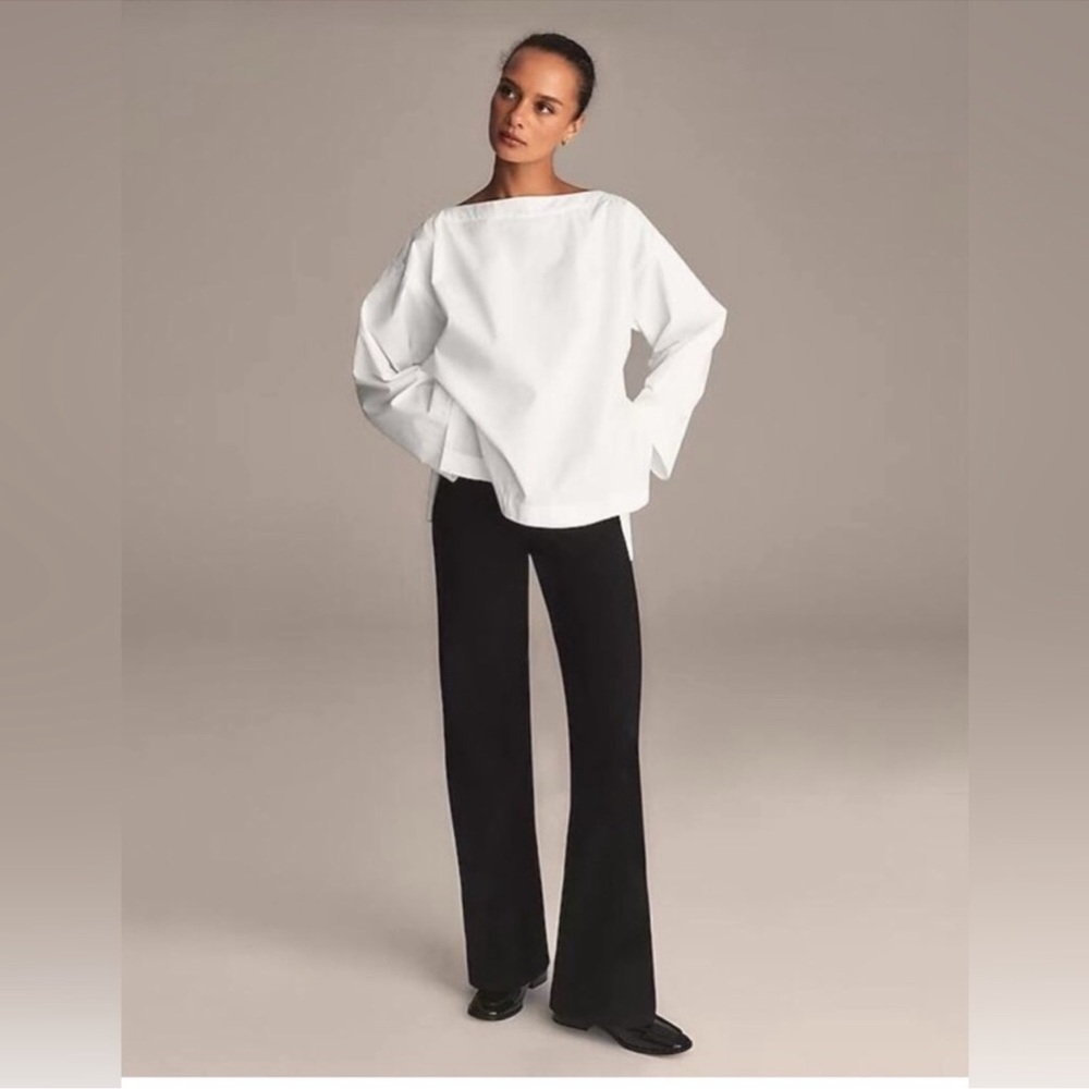 J.Crew Ciel Top in Cotton Poplin White XS w belt NEW! - Picture 13 of 13
